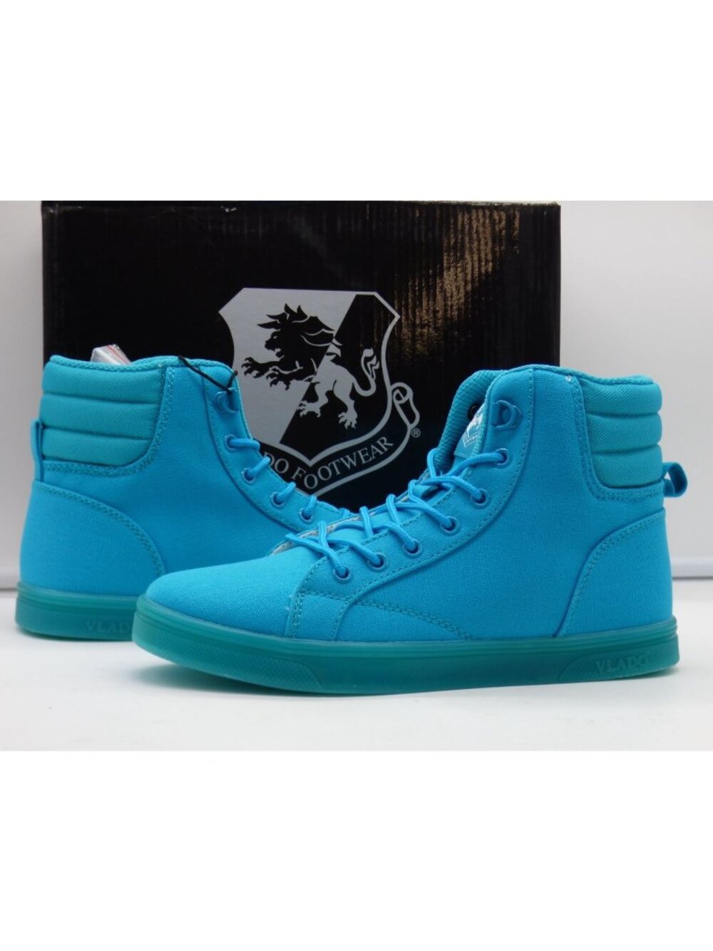 Vlado Footwear Athena Women’s HI-top Sneaker, Turquoise, Sz. 6